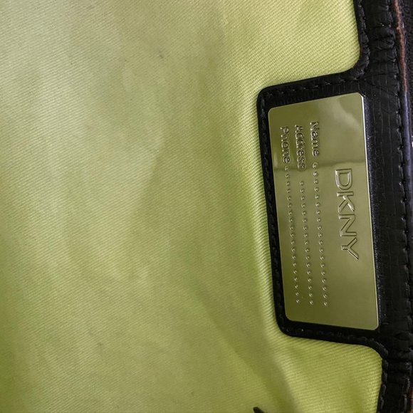 DKNY Brown Tan All Over Logo Fabric Hobo Bag - Picture 11 of 12